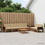 vidaXL Ensemble de canapés d'extérieur 7 Pièces Naturel et Beige