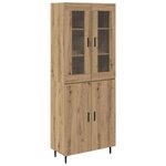 vidaXL Haut Armoire 2 Pièces Chêne artisanal Bois Aggloméré et Verre