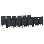 vidaXL Ensemble de salle à manger pour jardin 13 Pièces Anthracite