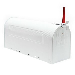 Boite aux lettres style américain design sur pied us mailbox blanc