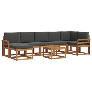 vidaXL Ensemble de canapés d'extérieur 8 Pièces Naturel et Anthracite