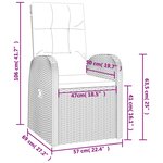 vidaXL Ensemble à manger de jardin 9Pièces coussins noir résine tressée