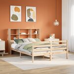 vidaXL Lit bibliothèque sans matelas 140x200 cm bois massif de pin