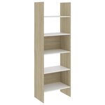 vidaXL Bibliothèque Blanc et chêne sonoma 60x35x180 cm Bois ingénierie