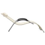 vidaXL Chaise longue textilène crème et gris