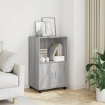 vidaXL Armoire à roulettes sonoma gris 55x40x91 cm bois d'ingénierie