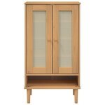 vidaXL Armoire à chaussures SENJA aspect rotin marron bois massif