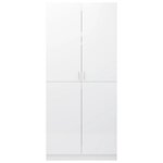 vidaXL Garde-robe Blanc brillant 80x52x180 cm Bois d’ingénierie
