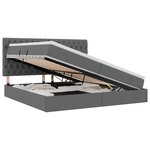vidaXL Lit avec rangement et LED Gris foncé 200 x 200 cm Polyester