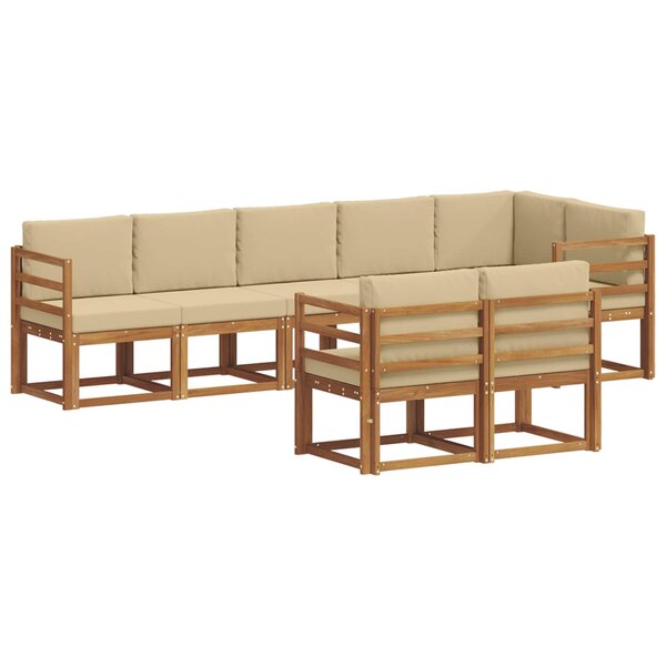 vidaXL Ensemble de canapés d'extérieur 8 Pièces Naturel et Beige