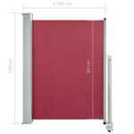 Vidaxl auvent latéral rétractable de patio 100x300 cm rouge