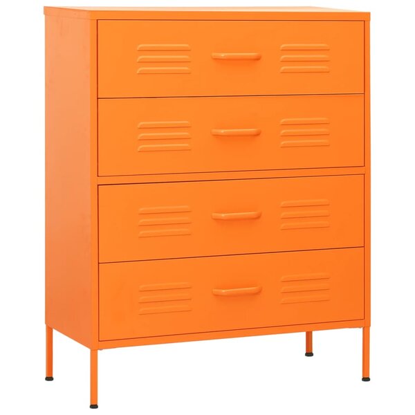 vidaXL Commode Orange 80x35x101 5 cm Acier