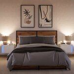 vidaXL Tables de chevet murales avec lumières LED 2 Pièces blanc