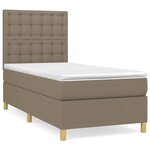 vidaXL Sommier à lattes de lit avec matelas Taupe 100x200 cm Tissu