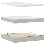 vidaXL Lit de rangement LED avec matelas Gris clair 180 x 200 cm