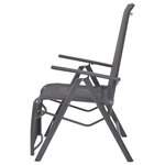 vidaXL Chaise inclinable de terrasse Aluminium et textilène Noir