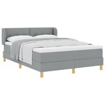 Lit Box Spring vidaXL avec Matelas - Gris clair  140x190 cm  Tissu