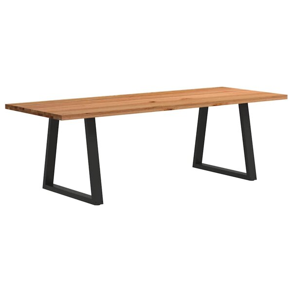 vidaXL Table à manger marron clair bois de chêne massif rectangulaire