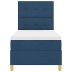 vidaXL Lit à ressorts avec matelas Bleu 90 x 200 cm tissu