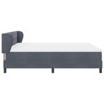 vidaXL Lit à ressorts avec matelas Gris foncé 180 x 200 cm Velours