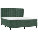 vidaXL Sommier à lattes de lit et matelas Vert foncé 160x200cm Velours