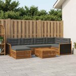 vidaXL Ensemble de canapés d'extérieur 7 Pièces Naturel et Anthracite