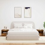 vidaXL Tables de chevet avec lumières LED 2 Pièces chêne fumé 50x40x45 cm