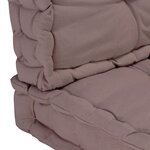 vidaXL Coussins de plancher de palette lot de 2 Coton Taupe