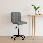vidaXL Chaise pivotante de bureau Gris foncé Velours