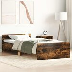 vidaXL Cadre de lit avec tête de lit Chêne fumé 80 x 200 cm