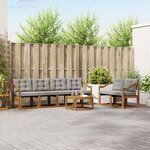 vidaXL Ensemble de canapés d'extérieur 7 Pièces Gris Naturel et Clair