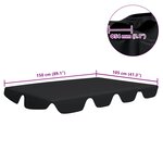 vidaXL Toit de rechange de balançoire noir 150/130x105/70 cm