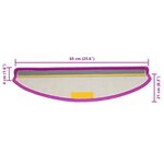 vidaXL Tapis d'escalier 20 pièces 65 x 21 x 4 cm Violet Demi-rond Grand