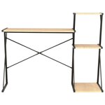 vidaXL Bureau avec étagère Noir et chêne 116x50x93 cm