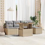 vidaXL Ensemble de salle à manger pour jardin 6 Pièces Beige  Gris