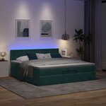 vidaXL Cadre de lit ottoman avec matelas vert foncé 200x200 cm velours