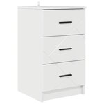 vidaXL Cabinet de chevet avec tiroir Blanc brillant 38 x 38 x 66 cm