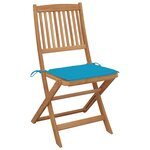 vidaXL Chaises pliables de jardin 6 Pièces avec coussins Bois d'acacia