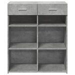 vidaXL Buffet gris béton 80x42 5x93 cm bois d'ingénierie