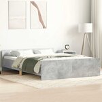 vidaXL Cadre de lit sans matelas gris béton 140x190 cm