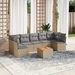 vidaXL Salon de jardin avec coussins 8Pièces mélange beige résine tressée