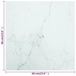 vidaXL Dessus de table blanc 60x60 cm 6 mm verre trempé design marbre