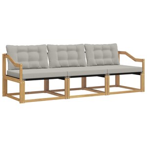 vidaXL Ensemble de canapés d'extérieur 3 pc Blanc et gris clair