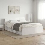 vidaXL Cabinet de Tête de Lit Blanc brillant Bois d'ingénierie