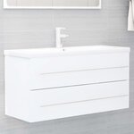 vidaXL Ensemble de meubles de salle de bain 2 Pièces Blanc Aggloméré
