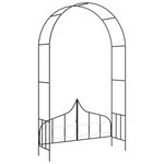 vidaXL Voûte de jardin avec portail Noir 138x40x238 cm Fer