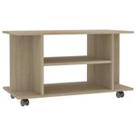 vidaXL Meuble TV et roulettes chêne sonoma 80x40x45 cm bois ingénierie