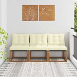 vidaXL 3 Pièce Canapé du milieu extérieur