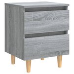vidaXL Tables de chevet pieds en bois 2 Pièces Sonoma gris 40x35x50 cm