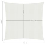 vidaXL Voile d'ombrage 160 g/m² Blanc 4 5x4 5 m PEHD